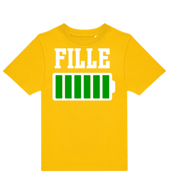 Fille - T-shirt enfants B&C - Jaune - Devant