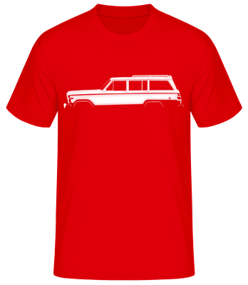 'Jeep Wagoneer (SJ)' Silhouette - Pánské basic tričko - Červená - Napřed