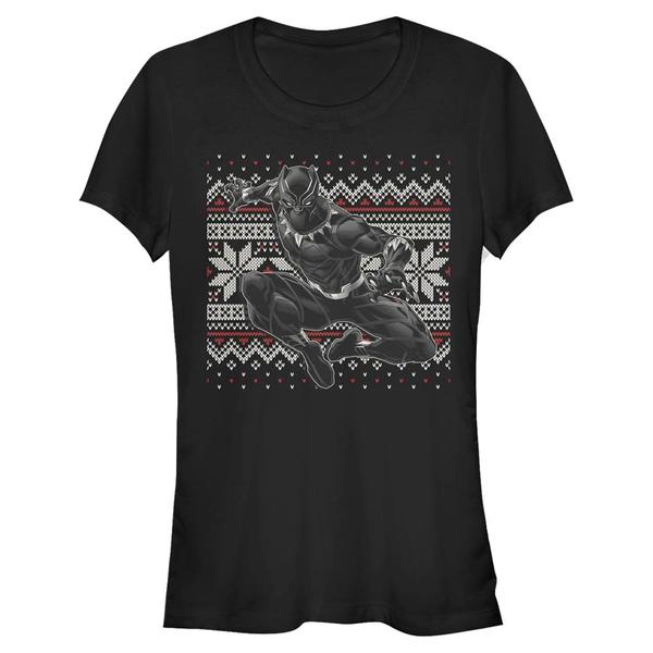Aperçu: Marvel - Black Panther Panther Holiday - Femme T-shirt - Noir - Devant