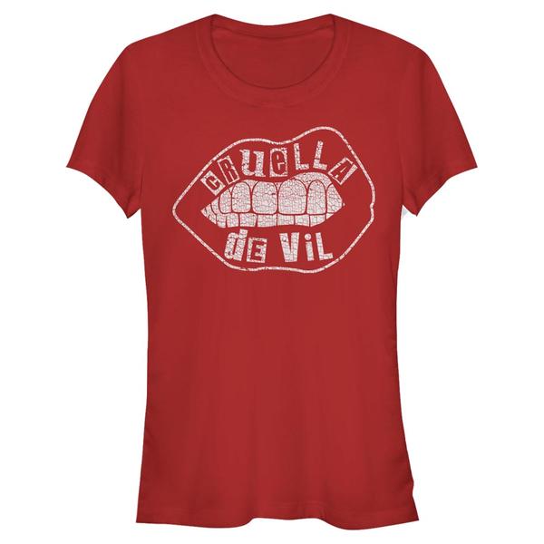 Aperçu: Disney Classics - Cruella - Logo Lip Embroidery - Femme T-shirt - Rouge - Devant