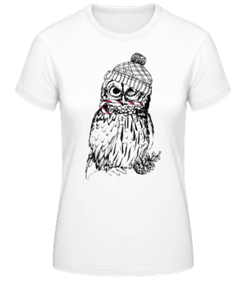 Weihnachtseule - Frauen Basic T-Shirt - Weiß - Vorne