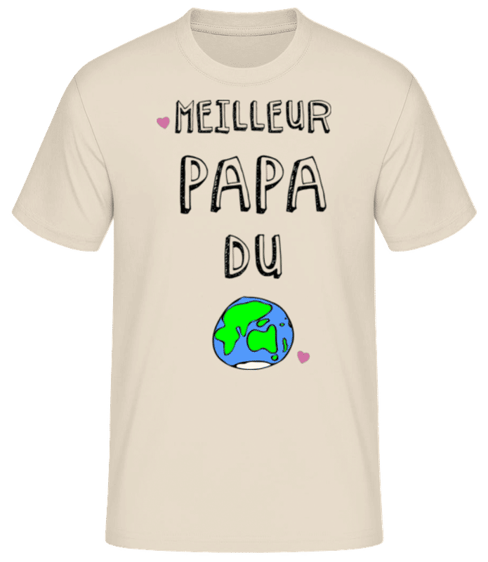 Aperçu: Meilleur Papa Du Monde 4 - T-shirt standard Homme - Crème - Devant