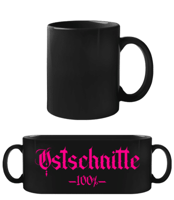 Ostschnitte 100 Prozent - Schwarze Tasse - Schwarz - Vorne
