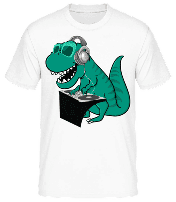 T-Rex DJ - Men's Basic T-Shirt - White - Front