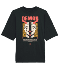 Demon - Unisex Bio Oversize T-Shirt Stanley Stella  - Schwarz - Vorne