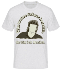 Realist Was Meine Frisur Betrifft - Männer Basic T-Shirt - Grau meliert - Vorne