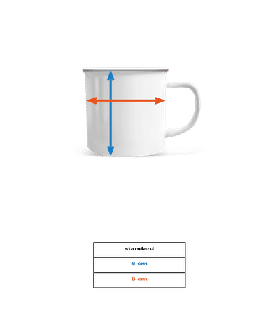 Life Begins After Coffee - Tasse Émaillée - Tableau des tailles