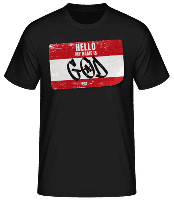 Hello My Name Is God - T-shirt homme B&C - Noir - Devant