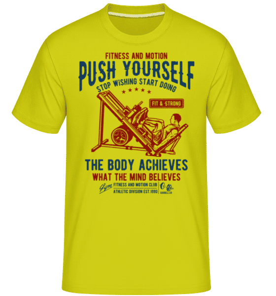 Preview: Push Yourself -  Shirtinator Men's T-Shirt - Lime - Front