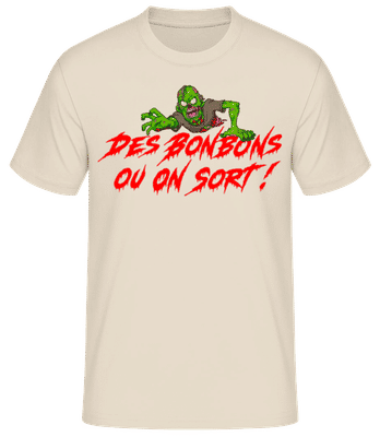 Des Bonbons Ou On Sort - T-shirt standard Homme - Crème - Devant