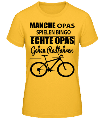 Opa Radfahren - Frauen T-Shirt B&C - Goldgelb - Vorne