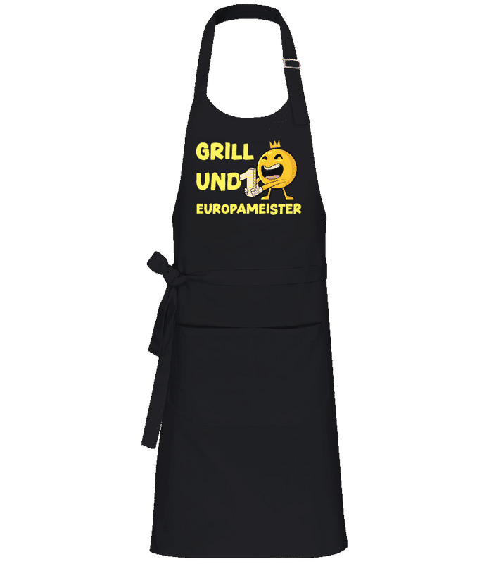 Vorschau: Grill Und Europameister - Profi Kochschürze - Schwarz - Vorne