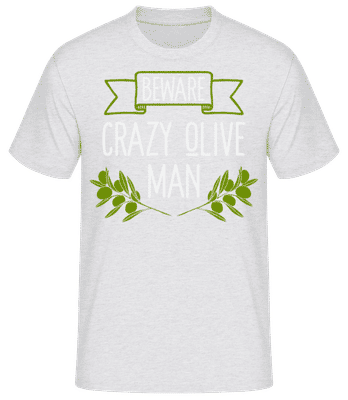 Beware Crazy Olive Man - Pánske basic tričko - Melírovo šedá - Predné