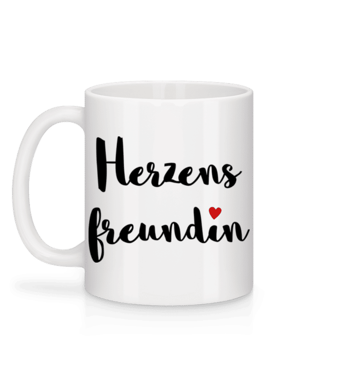 Vorschau: Herzens Freundin - Tasse - Weiß - Hinten