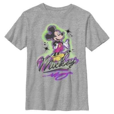 Disney - Mickey Mouse - Mickey Airbrush - Dětské Tričko - Melírově šedá - Napřed