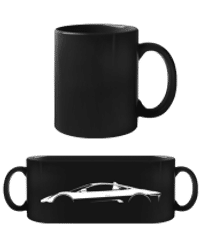 'Jaguar C-X75' Silhouette - Černý hrnek - Černá - Napřed