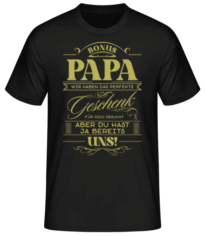 Vorschau: Bonus Papa Perfektes Geschenk - Männer Basic T-Shirt - Schwarz - Vorne