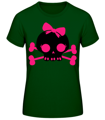 Boucle rose tête de mort emo - T-shirt standard Femme - Vert bouteille - Devant