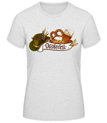 Oktoberfest Essen - Frauen Basic T-Shirt - Grau meliert - Vorne