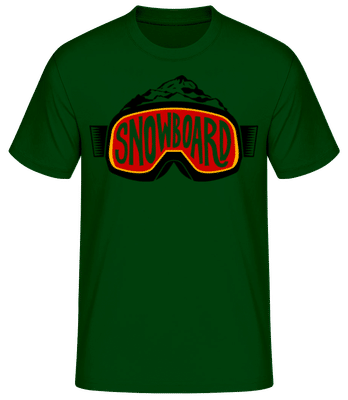 Lunettes de snowboard avec logo - T-shirt standard Homme - Vert bouteille - Devant