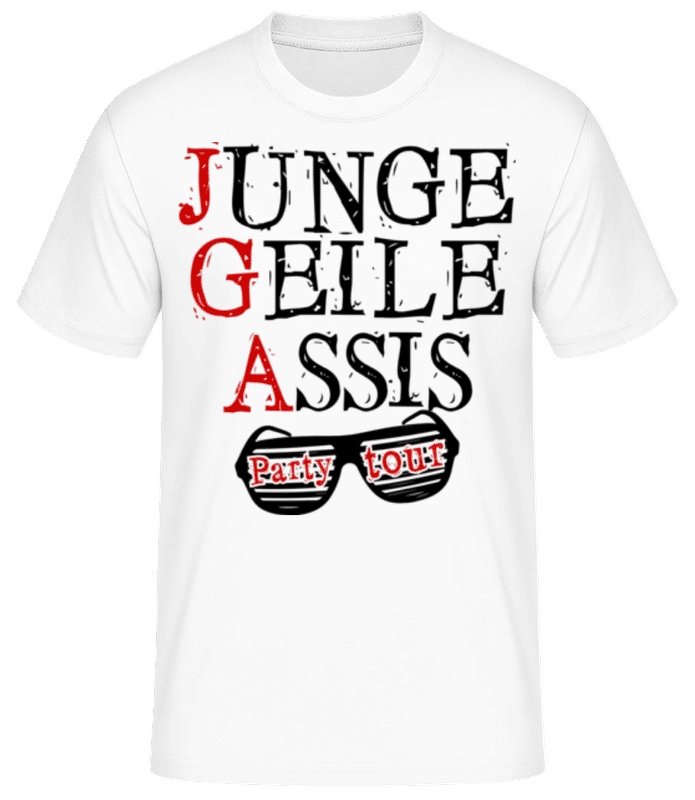 Vorschau: Junge, Geile Assis - Männer Basic T-Shirt - Weiß - Vorne