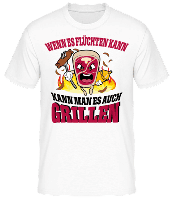 Wenn Es Flüchtet Kann Man Grillen - Männer Basic T-Shirt - Weiß - Vorne