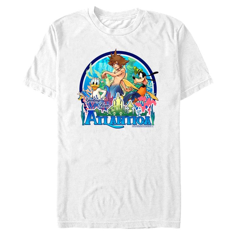 Aperçu: Disney - Kingdom Hearts - Skupina Atlantica World - Homme T-shirt - Blanc - Devant