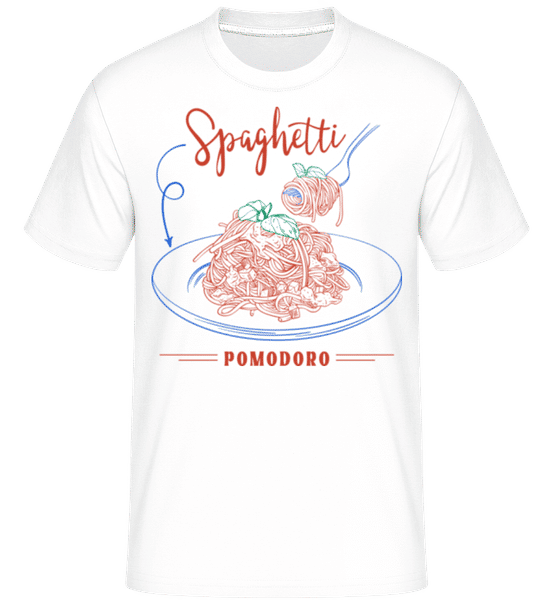 Aperçu: Spaghetti Pomodoro - T-Shirt Shirtinator homme - Blanc - Devant