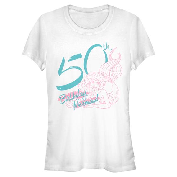 Aperçu: Disney - Ariel La Petite Sirène - Malá mořská víla Birthday Mermaid Fifty - Femme T-shirt - Blanc - Devant