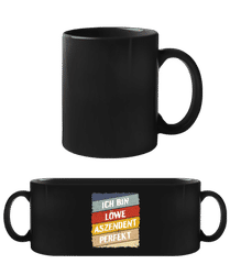 Löwe Aszendent Perfekt Retro Stil · Schwarze Tasse