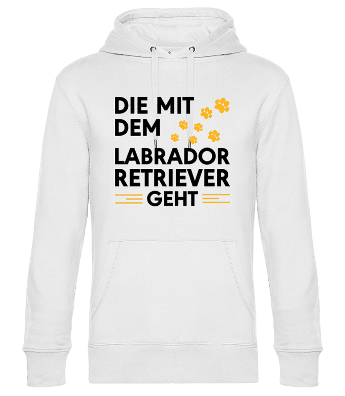 Vorschau: Frauchen Vom Labrador Retriever - Unisex Premium Hoodie - Weiß - Vorne