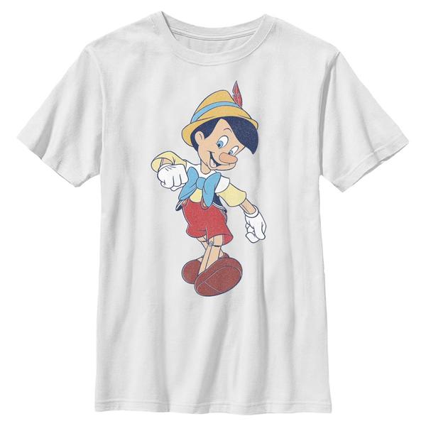 Aperçu: Disney - Pinocchio - Pinocchio Vintage - Enfant T-shirt - Blanc - Devant