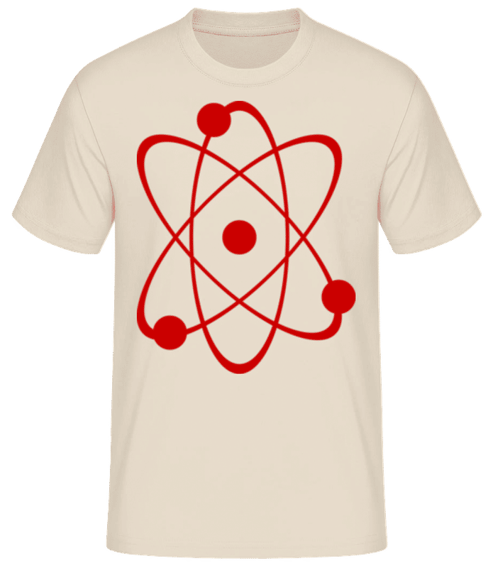 Vorschau: Atom Symbol Rot - Männer Basic T-Shirt - Creme - Vorne