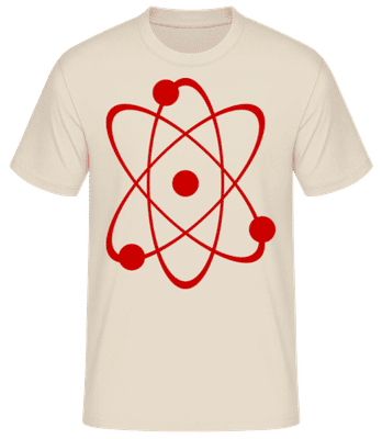 Atom Symbol Rot - Männer Basic T-Shirt - Creme - Vorne