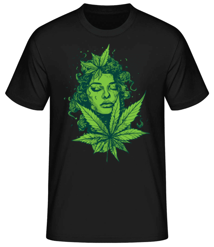 Vista previa: Cannabis Head Woman - Camiseta básica para hombre - Negro - delante