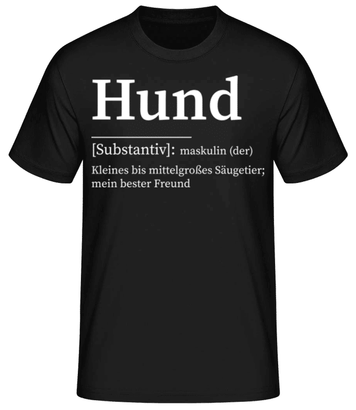 Vorschau: Hund Duden - Männer Basic T-Shirt - Schwarz - Vorne