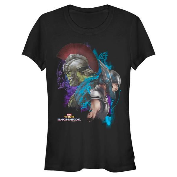 Aperçu: Marvel - Thor Ragnarok - Hulk & Thor Warriors - Femme T-shirt - Noir - Devant