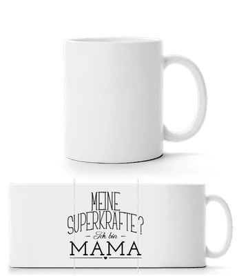 Superkräfte Mama - Panoramatasse - Weiß - Vorne