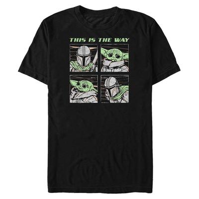 Star Wars - The Mandalorian - Mando & Child Mando Four - Men's T-Shirt - Black - Front