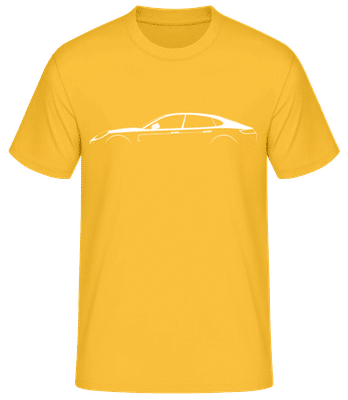 'Porsche Panamera S 971' Silhouette - T-shirt standard Homme - Jaune doré - Devant