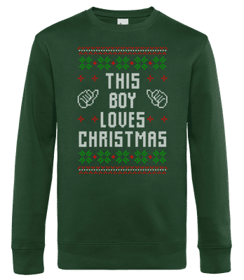 This Boy Loves Christmas - Sweat-shirt standard pour homme - Vert bouteille - Devant