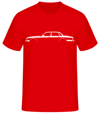 'Jaguar XJ (XJ40)' Silhouette - Pánske basic tričko - Červená - Predné