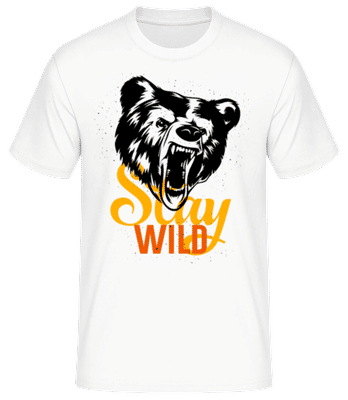 Stay Wild Red Orange - Männer Basic T-Shirt - Weiß - Vorne