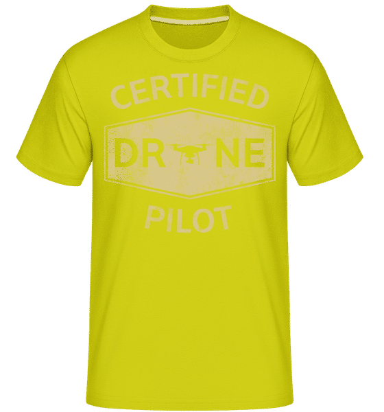 Aperçu: Certified Drone Pilot -  T-Shirt Shirtinator homme - Citron vert - Devant