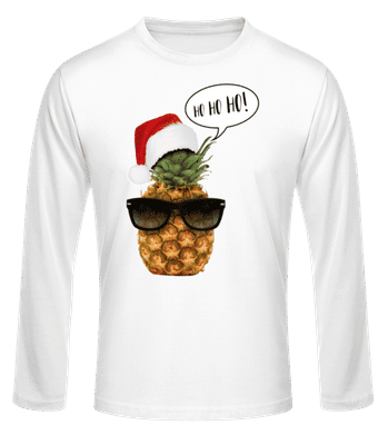 Santa Ananas - Camiseta básica de manga larga para hombre - Blanco - delante