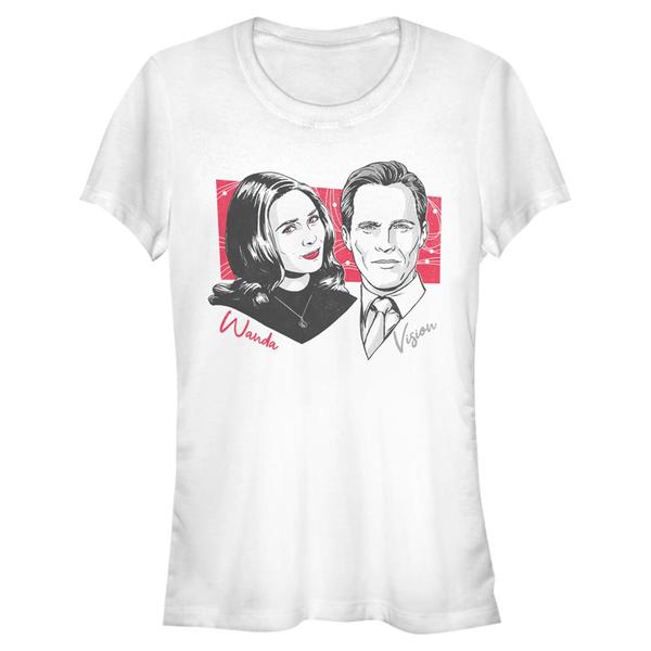 Aperçu: Marvel - WandaVision - La Sorcière rouge & Vision Out Of Register Print - Femme T-shirt - Blanc - Devant