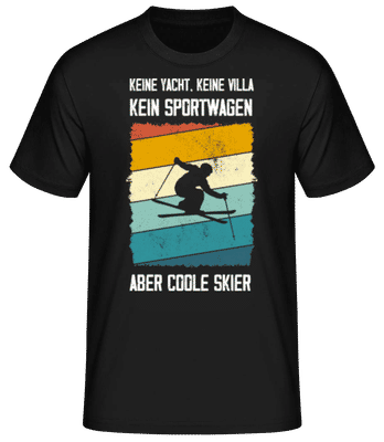 Coole Skier - Männer Basic T-Shirt - Schwarz - Vorne