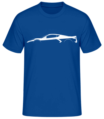 'Chevrolet Corvette C8 St.' Silhouette - Camiseta básica para hombre - Azul real - delante