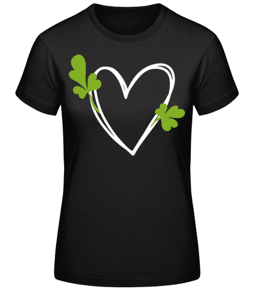 Preview: St Patrick's Day heart - Women's Basic T-Shirt - Black - Front
