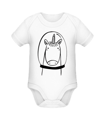 space Einhorn - Bio body pre deti - Biela - Predné